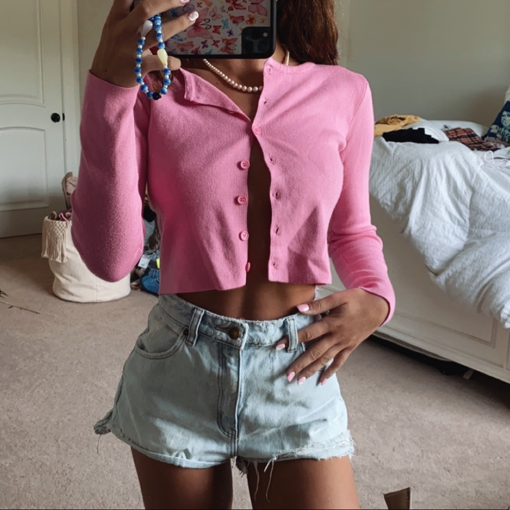 Verge Girl Pink Button Up Top